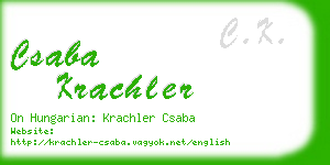 csaba krachler business card